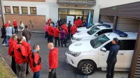 Po predaji treh vozil so si reševalci ogledali nove prostore za 
postajo GRS Tolmin v nekdanji vojaški ambulanti.