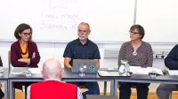 Na okrogli mizi so sodelovali (z leve): Suzana Todorović, Neža Lipovec Čebron, Stanko Pelc, Vladka Tucovič Struman in Drago Kladnik.