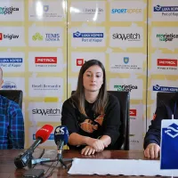 Senad Jakupović (levo), Dalila Jakupović in Ervin Hafner (TK Luka Koper)