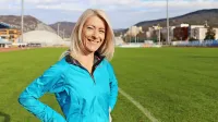 Aleksandra Fortin  tudi te dni marljivo nabira kilometre na 
novogoriškem stadionu.