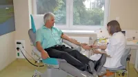 Aldo Šuligoj med stotim odvzemom krvi v bolnišnici  Šempeter v 
začetku julija 2018