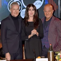 Trojica, ki bo letos krmarila med glasbenimi in ostalimi gosti  
Sanremskega festivala (z leve): umetniški vodja Claudio Baglioni, 
imitatorka Virginia Raffaele in komik Claudio Bisio.   