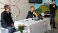 Vodja koprskega Centra Obilja Joshua Andrej Brilly (desno) je 
Popoviča, Bržana in Mišiča, ki ga sicer ni bilo na srečanje, pozval 
naj skupaj zmagajo za Koper.
