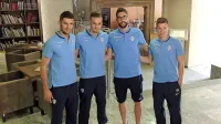 Miha Zajc (prvi z desne) in Miha Mevlja (drugi z desne) se bosta  
bržkone spet srečala šele marca na reprezentančnem zboru.