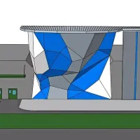 Takšna naj bi bila zunanja plezalna stena, vidna z atletskega 
stadiona.