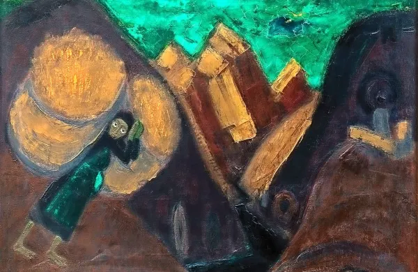 V Pilonovi galeriji je na ogled tudi Zornikova  Trenta (1977, olje na platno, zasebna last). 