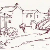 Klavdij Zornik: Istra, 1977, flomaster na papir, zasebna last