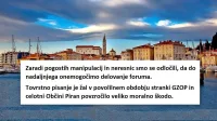 Obvestilo, s katerim so skrbniki Gibanja Portorož pojasnili, zakaj 
zapirajo javno skupino. 