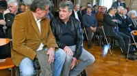 Nekdanji predsednik Odbora za varstvo človekovih pravic Igor Bavčar (levo) in nekdanji predsednik republiške konference Zveze socialistične mladine 
Slovenije (RK ZSMS) Jožef Školč.

