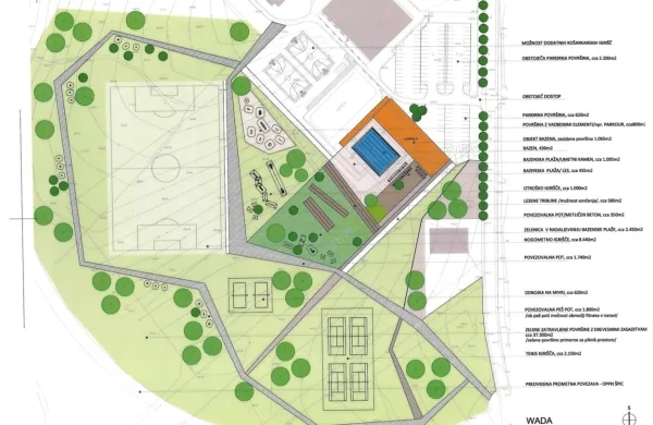 Prve skice bazena in športnih površin je občina  pred časom 
objavila tudi na spletni strani, a projekt naj bi bil, kot kaže, 
obsežnejši.