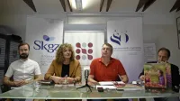 Publikacijo Mi, Slovenci v Italiji, so predstavili (z leve): Martin 
Lissiach, Ksenija Dobrila,  Walter Bandelj in Julijan Čavdek. 