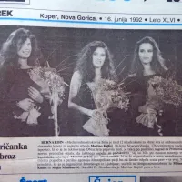 Obraz leta 1992  in ambasadorka slovenske lepote je postala 18-letna Novogoričanka Martina Kajfež (na fotografiji levo), 
na drugo mesto sta bili izbrani Melanija Knavs, danes Melania Trump (desno) in Mojca Mladenović.