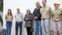  V Taborniškem domu nad Piranom so se maja srečali stari, mladi, 
nekdanji, sedanji in bodoči taborniški prijatelji in somišljeniki.  
Tretji z desne je Vojko Ličen. 