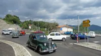 Po krožišču so včeraj zapeljali tudi starodobniki. 