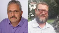Bogdan Kavrečič (levo) in Robin Jerman v svetu Krajevne skupnosti Sv. Anton ne najdeta skupnega jezika. 