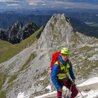 Miha Kenda med eno od reševalnih akcij na Mangartu
