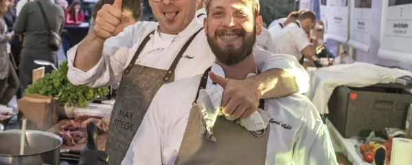 Max Stiegel (levo) in Daniel Sukič, uveljavljajoči se imeni panonske kulinarike.