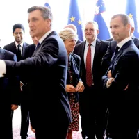 Goste iz Uefe je sprejel tudi predsednik Slovenije Borut Pahor.
