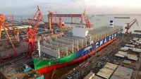 CMA CGM Jacques  Saadé - zelena barva bo oznanjala, da gre za 
ladjo na utekočinjeni zemeljski plin.