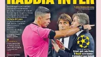 Zavoljo odločitev na derbiju 
med Barcelono in Interjem se je 
koprski nogometni sodnik Damir Skomina včeraj znašal tudi 
na naslovnici popularnega italijanskega športnega dnevnika.

