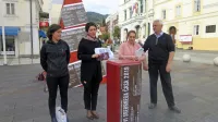 Pred maketo Zoisove piramide so Odseve srebrnega časa predstavili Jasmina Rejec, Martina Pišljar, Mojca G.Kavčič in Damijan Bogataj.