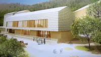 Bodoči otroški vrtec v Spodnji Idriji, le zunanje plošče bodo 
sive. 