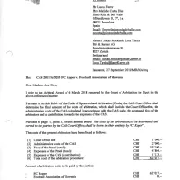 Strošek sojenja na mednarodnem športnem razsodišču Cas