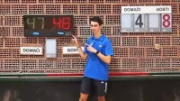  Gašper Povh je tako pokazal na svoj svetovni rekord v hitrostnem 
zbijanju.