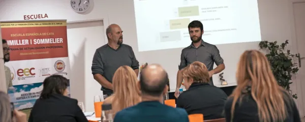 Sebastjan Štemberger in Martín Coronado Álvarez (z leve) na eni 
od madridskih predstavitev

