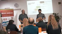 Sebastjan Štemberger in Martín Coronado Álvarez (z leve) na eni 
od madridskih predstavitev

