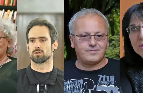Z leve: Svetlana Slapšak, Erik Valenčič, Matej Šurc in Svetlana 
Makarovič 