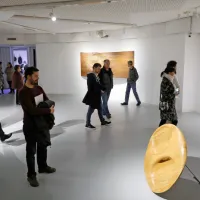 Poleg nizkih in visokih reliefov je Vasja Kavčič v Mestni galeriji na 
ogled postavil še dve skulpturi.