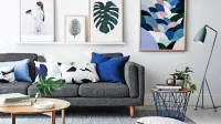 Modre je lahko tudi le za ščepec, ugnezden med pastele. Norsu 
Interiors.