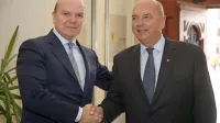 Tržaški župan Robert Dipiazza s piranskim kolegom Đeniom 
Zadkovićem