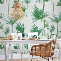 Osvežujoča kombinacija ratana in beline klasičnih krivulj na tropskem ozadju. Furniture Choice Ltd.