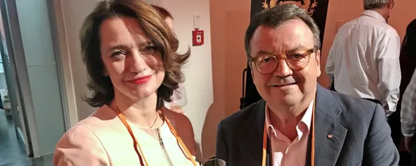 Willi Klinger in slovenska veleposlanica na Dunaju Ksenija Škrilec.