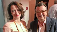 Willi Klinger in slovenska veleposlanica na Dunaju Ksenija Škrilec.