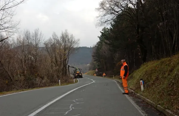 Potem ko so cesto med Sežano in Divačo dokončno izmerili, so del ceste  tudi temeljito obsekali, da 
so vidni vsi prometni znaki in da drevje ne ogroža varnosti na cesti. 