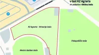 Atraktivno zemljišče med Cankarjevim drevoredom, pokopališčem in nogometnim stadionom bo iz občinskih prešlo v roke KZ 
Agraria.