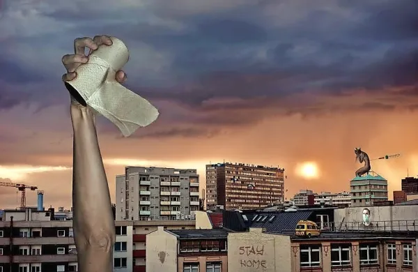  Sanja Tošić: Izolacija - Korona, 2020, digitalni kolaž, JPG

