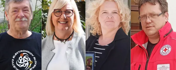 Osebnosti Primorske mesec aprila, ki jim izrekamo velik HVALA so: 
(z leve) Darko Volk, Vanja Kosmina Novak, Katja Pegan in Matjaž 
Poniž.