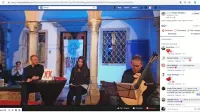 Forum Tomizza je tokrat meje  iz Kopra presegal spletno, saj zaradi pandemije   ni mogel tradicionalno domovati  v Trstu in Umagu. Na 
fotografiji (z desne): kitarist Jurij Mušič, igralca Miriam Monica in Rok Matek ter v ozadju gostitelja Irena Urbič  in Neven Ušumović.   
