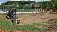 Najnovejši dodatek v športnem parku bo igrišče za košarko, ki ga 
še urejajo. 