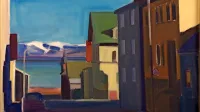 Naslovnico vileniške antologije islandske književnosti bo krasila  ulica Klapparstígur v Reykjaviku, kakor jo je leta 1983 
naslikala Louisa Matthíasdóttir (1917-2000).