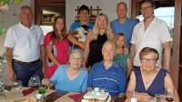 Marjan Pribac je svoj 95. in 75. rojstni dan praznoval le v krogu ožje družine, saj je veliko slavje v Novi vasi nad Dragonjo 
žal “odnesel” novi koronavirus.