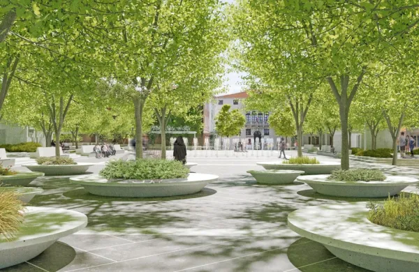  Od Pokrajinskega muzeja do Belvederja bodo tlakovane in zelene 
površine.