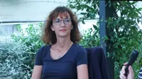 Veronika Simoniti v pogovoru z Jasno Čebron na Vrtu knjige