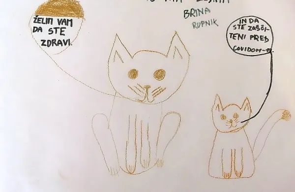 Risbica male Brine Rupnik z najboljšimi željami za varovance 
doma Bor.