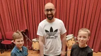 Matevž Markič in Vito Grohar z mentorjem Urošem Nemaničem