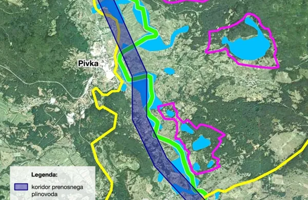 Plinovod (moder koridor) bi po državnem prostorskem načrtu 
prečkal vitalne dele krajinskega parka in celo poplavna območja, 
opozarjajo v Pivki.